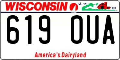 WI license plate 619OUA