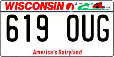 WI license plate 619OUG