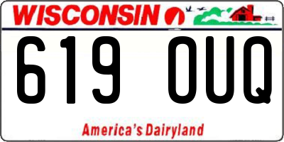 WI license plate 619OUQ