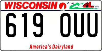 WI license plate 619OUU