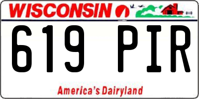 WI license plate 619PIR