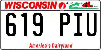 WI license plate 619PIU