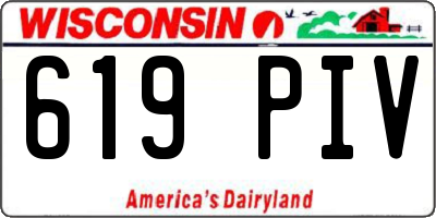 WI license plate 619PIV