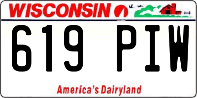 WI license plate 619PIW
