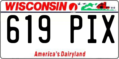 WI license plate 619PIX