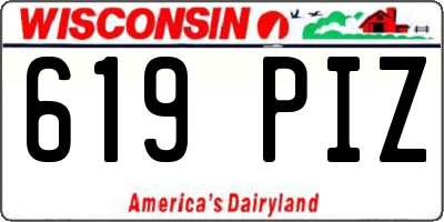 WI license plate 619PIZ
