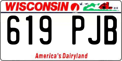 WI license plate 619PJB