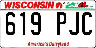 WI license plate 619PJC