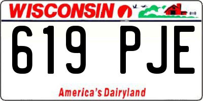WI license plate 619PJE