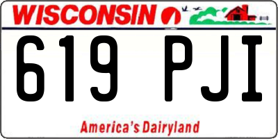 WI license plate 619PJI