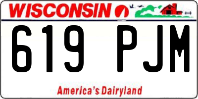 WI license plate 619PJM