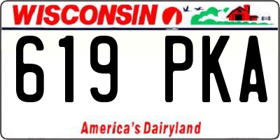 WI license plate 619PKA