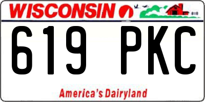 WI license plate 619PKC