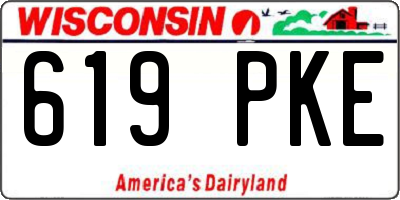 WI license plate 619PKE