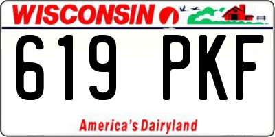 WI license plate 619PKF