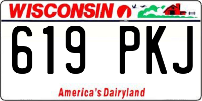 WI license plate 619PKJ