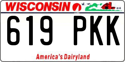 WI license plate 619PKK