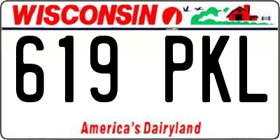 WI license plate 619PKL