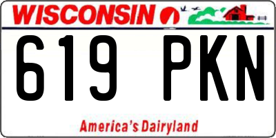 WI license plate 619PKN