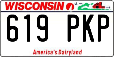 WI license plate 619PKP