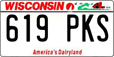 WI license plate 619PKS