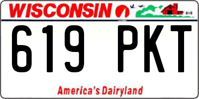 WI license plate 619PKT