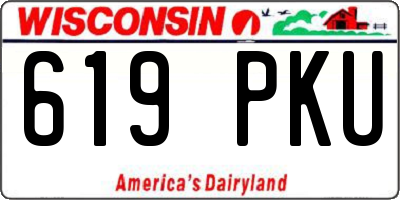 WI license plate 619PKU