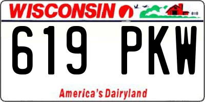 WI license plate 619PKW