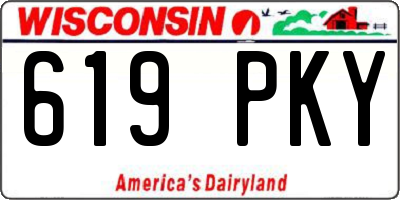 WI license plate 619PKY