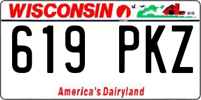 WI license plate 619PKZ