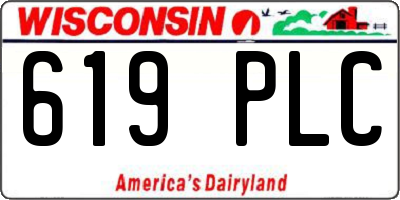 WI license plate 619PLC