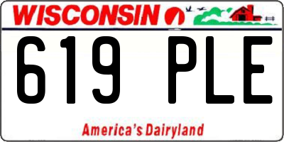 WI license plate 619PLE