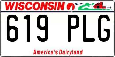 WI license plate 619PLG