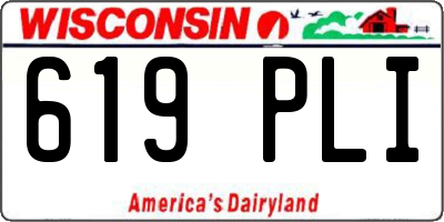 WI license plate 619PLI