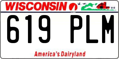 WI license plate 619PLM
