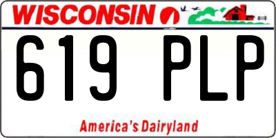 WI license plate 619PLP