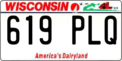 WI license plate 619PLQ
