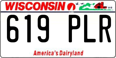 WI license plate 619PLR
