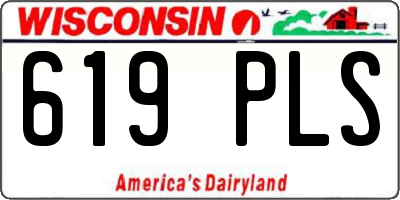 WI license plate 619PLS