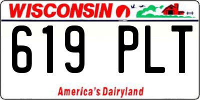 WI license plate 619PLT