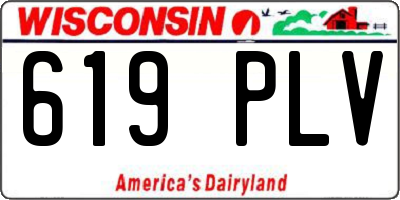 WI license plate 619PLV
