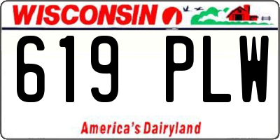 WI license plate 619PLW