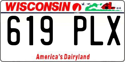WI license plate 619PLX