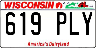WI license plate 619PLY
