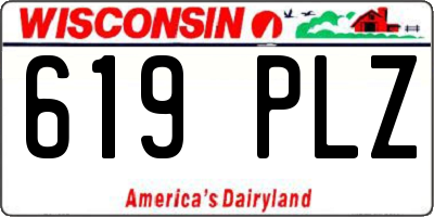 WI license plate 619PLZ