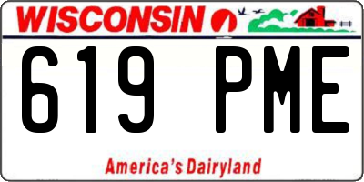 WI license plate 619PME