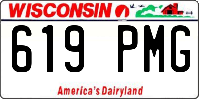 WI license plate 619PMG