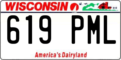 WI license plate 619PML