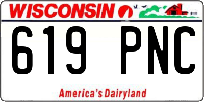 WI license plate 619PNC