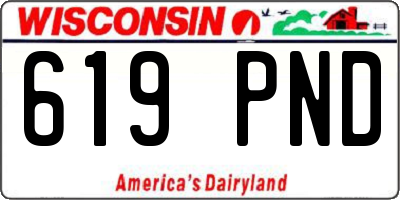 WI license plate 619PND